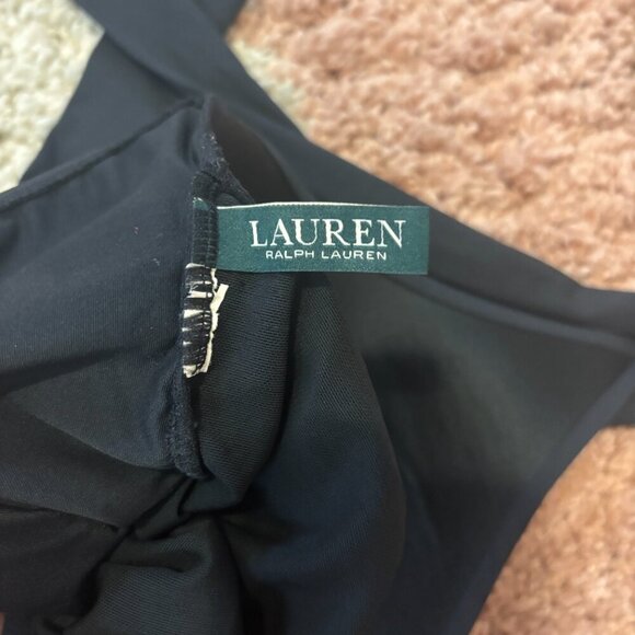 Lauren Ralph Lauren Halter Tankini Women Swim Top Solid Black - SEE MEASUREMENTS - Picture 3 of 5